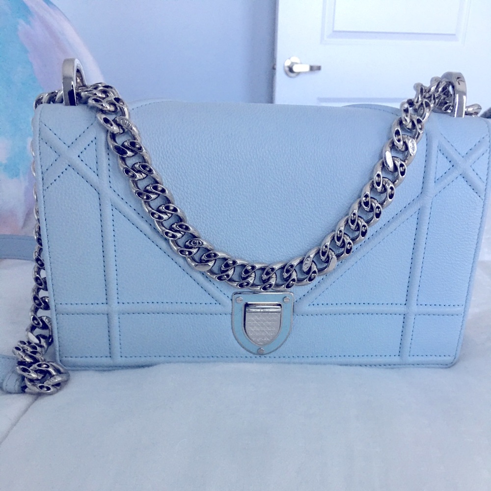 Christian Dior Small Light Blue Diorama w/ SHW